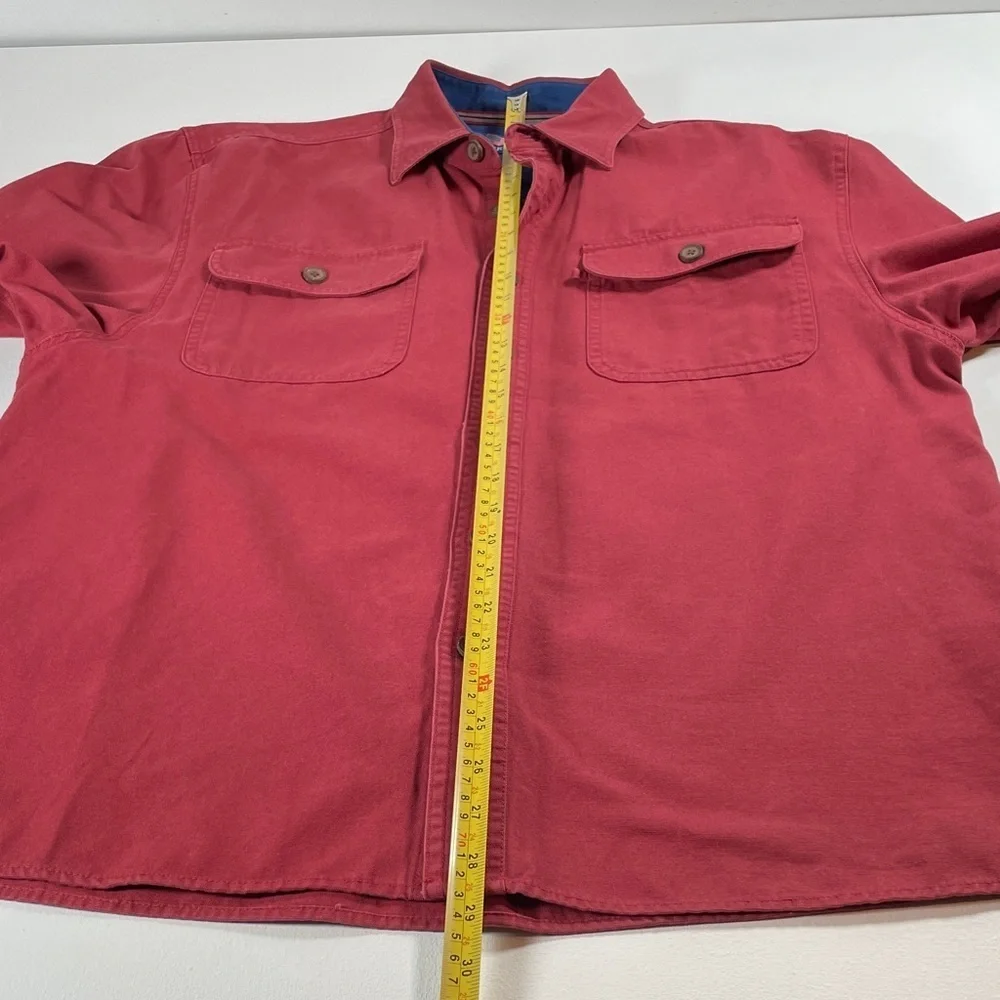 Beau Brummel Red Button-Up Long Sleeve Men’s 100% Cotton Shirt - Large